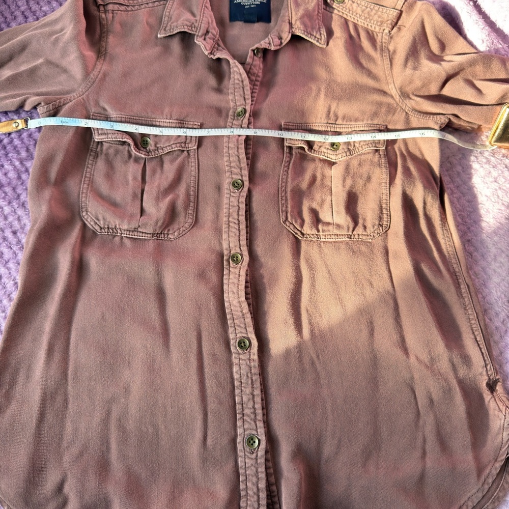 American Eagle Dusty Rose Boyfriend Fit Shirt - Picture 4 of 8